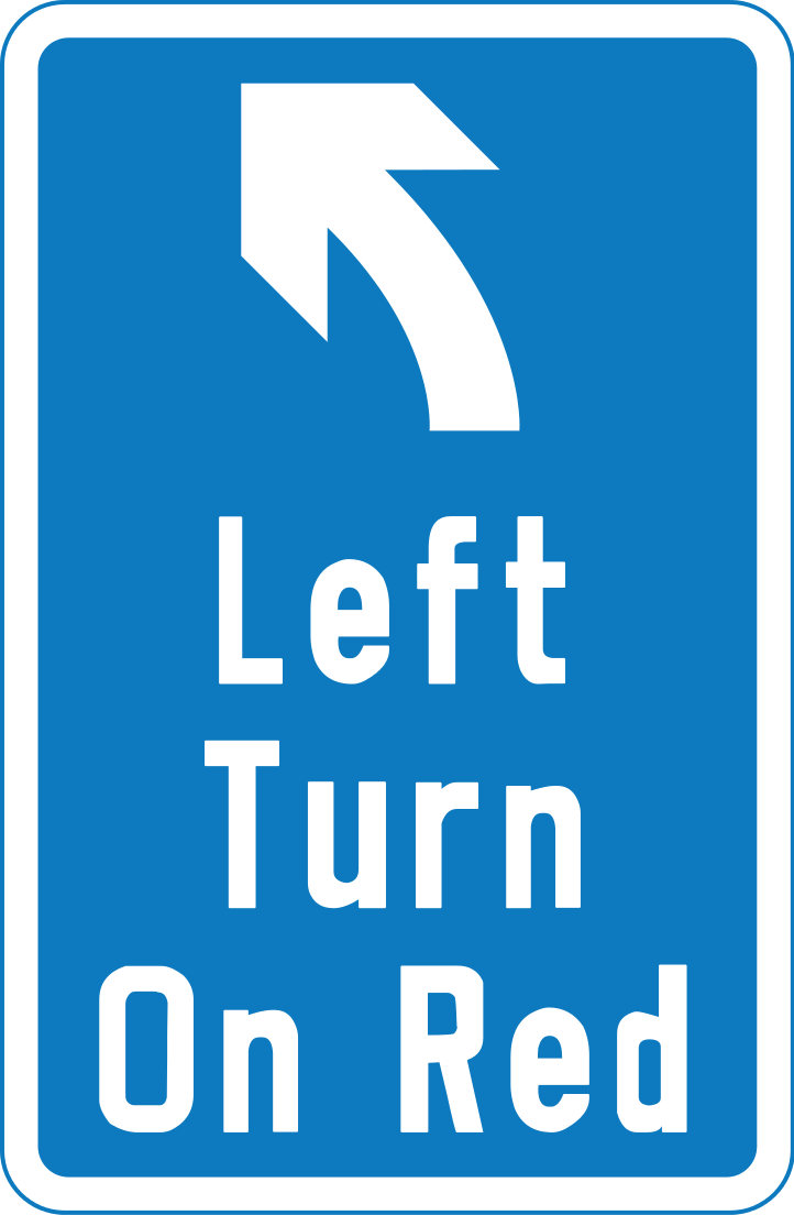 Left turn at controlled junction on red light permitted for motorists, as long as the motorist gives way to traffic on the major road and pedestrians crossing the road